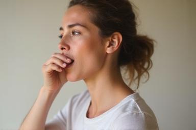 Person demonstrating proper vocal warm-up exercises